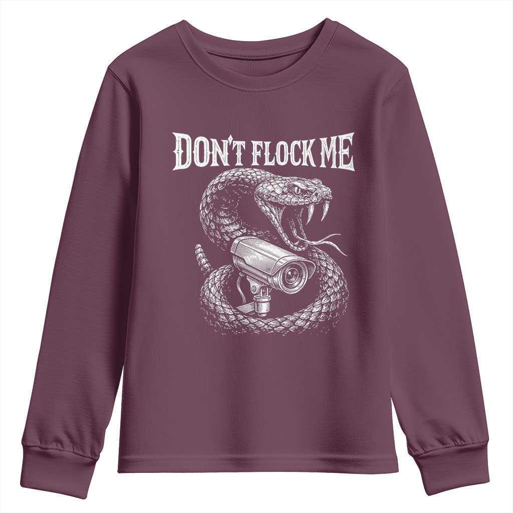 Anti Surveillance Camera Rattlesnake Youth Sweatshirt Dont Flock Me TS12 Maroon Print Your Wear