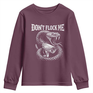 Anti Surveillance Camera Rattlesnake Youth Sweatshirt Dont Flock Me TS12 Maroon Print Your Wear