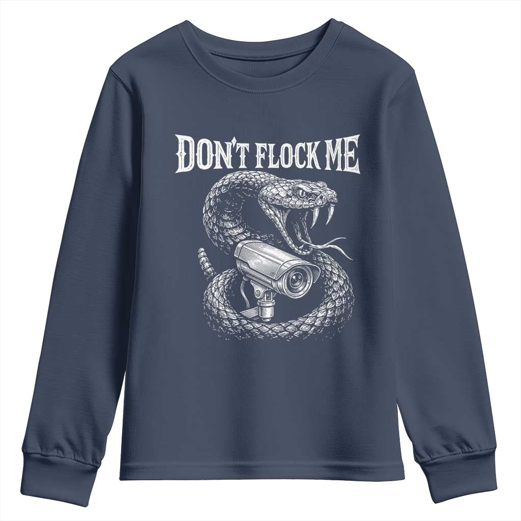Anti Surveillance Camera Rattlesnake Youth Sweatshirt Dont Flock Me TS12 Navy Print Your Wear