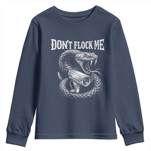 Anti Surveillance Camera Rattlesnake Youth Sweatshirt Dont Flock Me TS12 Navy Print Your Wear