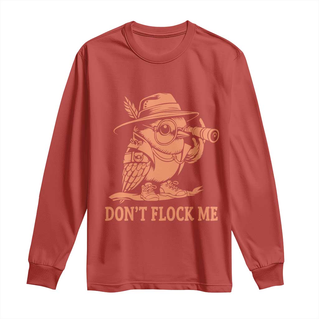Funny Bird Watching Detective Birdwatcher Long Sleeve Shirt Dont Flock Me TS12 Red Print Your Wear