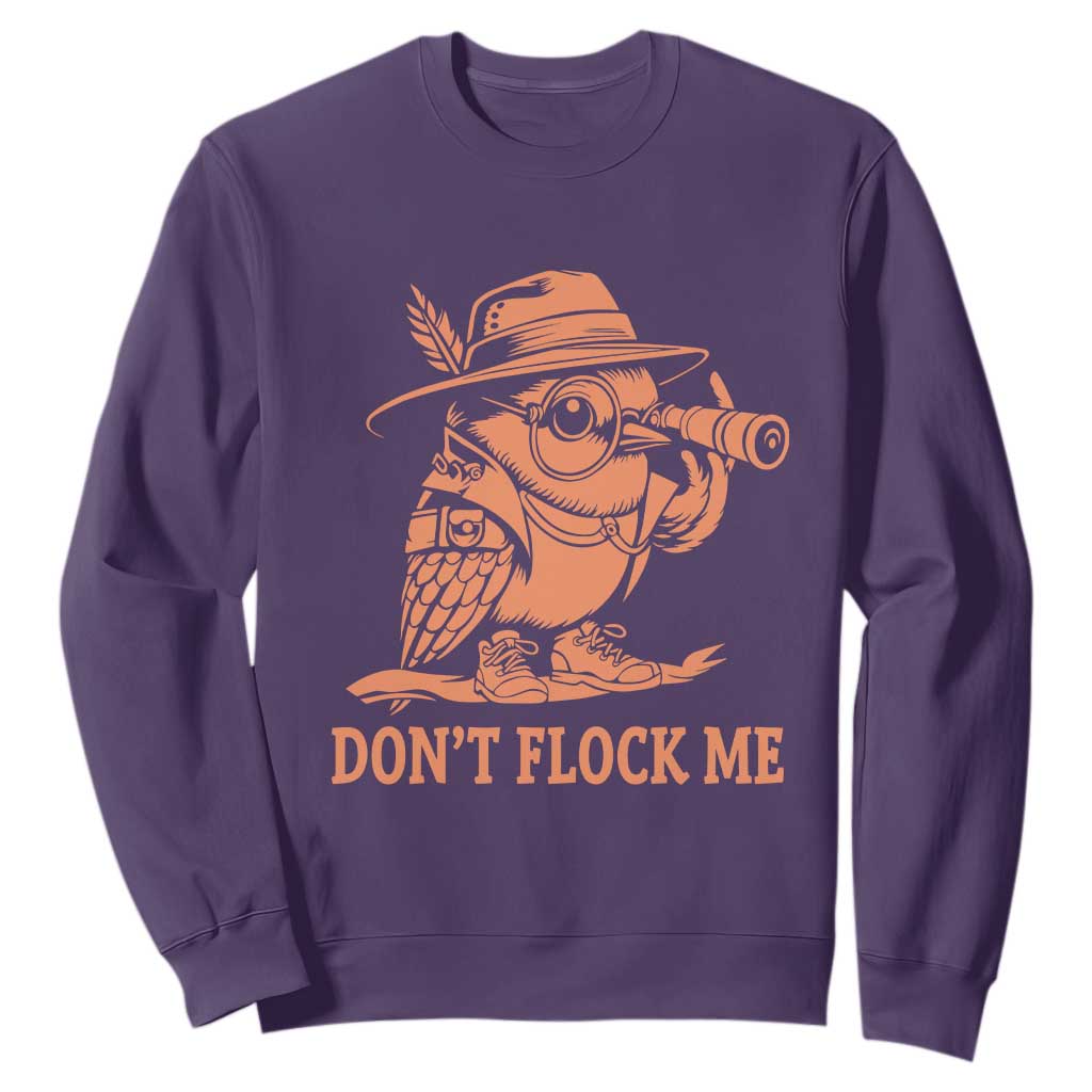 Funny Bird Watching Detective Birdwatcher Sweatshirt Dont Flock Me TS12 Purple Print Your Wear