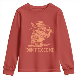 Funny Bird Watching Detective Birdwatcher Youth Sweatshirt Dont Flock Me TS12 Red Print Your Wear