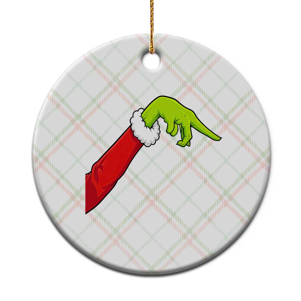 Funny Green Hand Basketball Pointing Meme Ceramic Ornament Christmas Holiday Gift TS12 1pc Christmas Plaid Print Your Wear