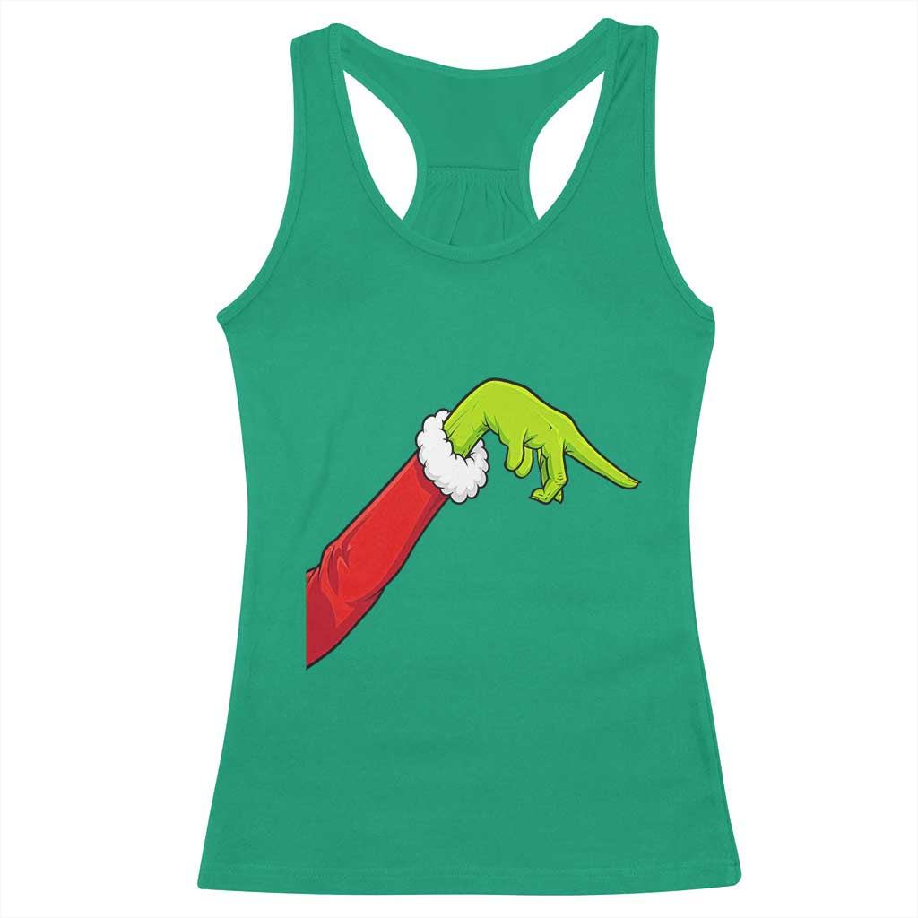 Funny Green Hand Basketball Pointing Meme Racerback Tank Top Christmas Holiday Gift TS12 Irish Green Print Your Wear