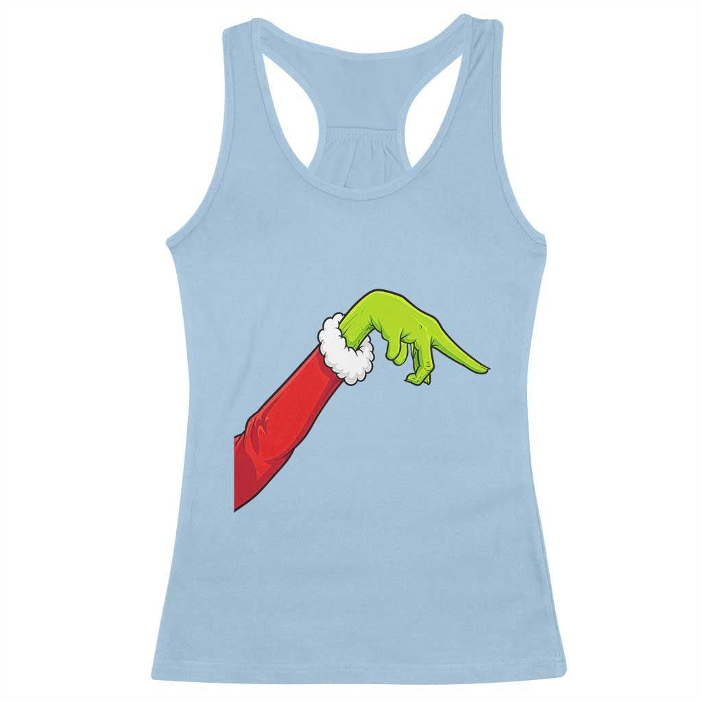 Funny Green Hand Basketball Pointing Meme Racerback Tank Top Christmas Holiday Gift TS12 Light Blue Print Your Wear