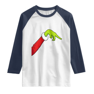 Funny Green Hand Basketball Pointing Meme Raglan Shirt Christmas Holiday Gift TS12 White Navy Print Your Wear