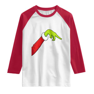Funny Green Hand Basketball Pointing Meme Raglan Shirt Christmas Holiday Gift TS12 White Red Print Your Wear