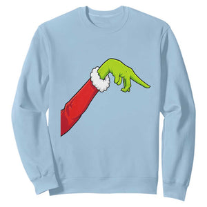 Funny Green Hand Basketball Pointing Meme Sweatshirt Christmas Holiday Gift TS12 Light Blue Print Your Wear