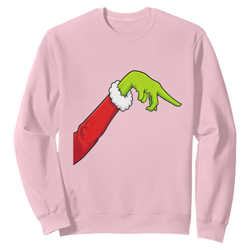 Funny Green Hand Basketball Pointing Meme Sweatshirt Christmas Holiday Gift TS12 Light Pink Print Your Wear