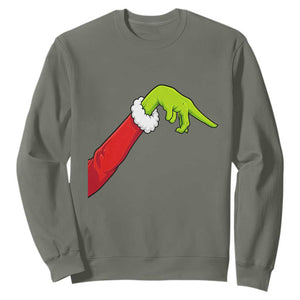 Funny Green Hand Basketball Pointing Meme Sweatshirt Christmas Holiday Gift TS12 Military Green Print Your Wear