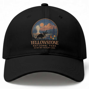 Yellowstone National Park Do Not Pet The Fluffy Cows Baseball Cap Amusing Bison Encounter Campsite Toss TS12 Print Your Wear