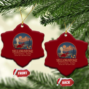 Yellowstone National Park Do Not Pet The Fluffy Cows Ceramic Ornament Amusing Bison Encounter Campsite Toss TS12 Print Your Wear