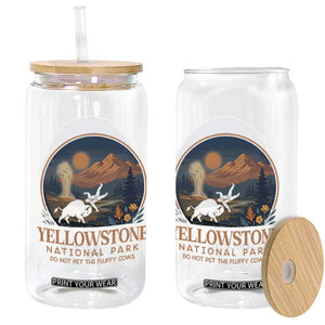 Yellowstone National Park Do Not Pet The Fluffy Cows Glass Can Amusing Bison Encounter Campsite Toss TS12 Print Your Wear