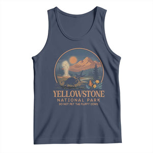 Yellowstone National Park Do Not Pet The Fluffy Cows Tank Top Amusing Bison Encounter Campsite Toss TS12 Navy Print Your Wear