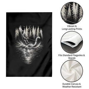 Funny Bigfoot Water Skiing Behind Nessie Garden Flag Cryptid Lover TS12 Print Your Wear
