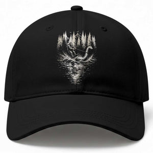 Funny Bigfoot Water Skiing Behind Nessie Baseball Cap Cryptid Lover TS12 Print Your Wear