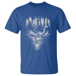 Funny Bigfoot Water Skiing Behind Nessie T Shirt Cryptid Lover TS12 Royal Blue Print Your Wear