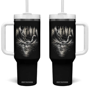 Funny Bigfoot Water Skiing Behind Nessie Tumbler With Handle Cryptid Lover TS12 One Size: 40 oz Black Print Your Wear