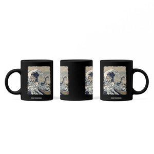 Funny Bigfoot Water Skiing Behind Nessie Coffee Mug Ukiyoe Inspired Wave Art TS12 Print Your Wear