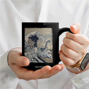 Funny Bigfoot Water Skiing Behind Nessie Coffee Mug Ukiyoe Inspired Wave Art TS12 Print Your Wear