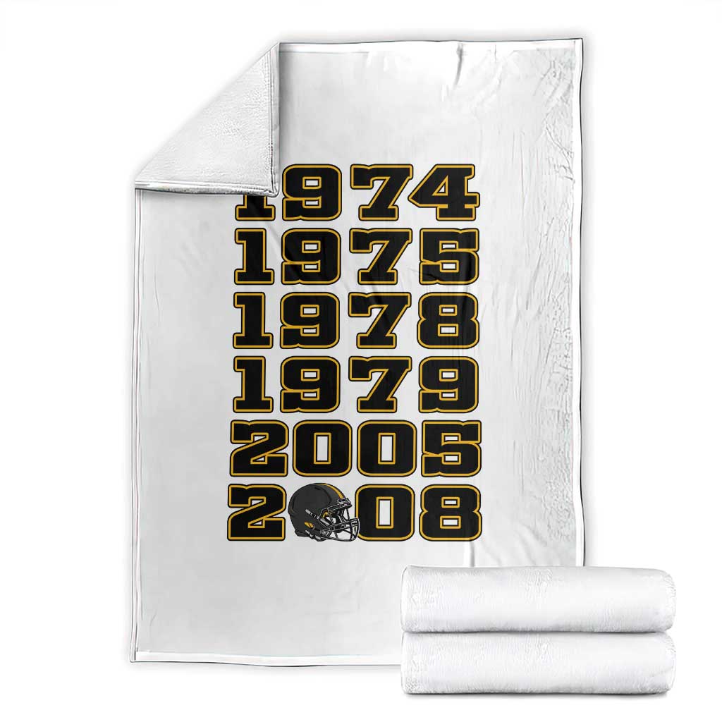 Six Historic Championship Seasons Throw Blanket Vintage Football Fan Graphic TS12 White Print Your Wear