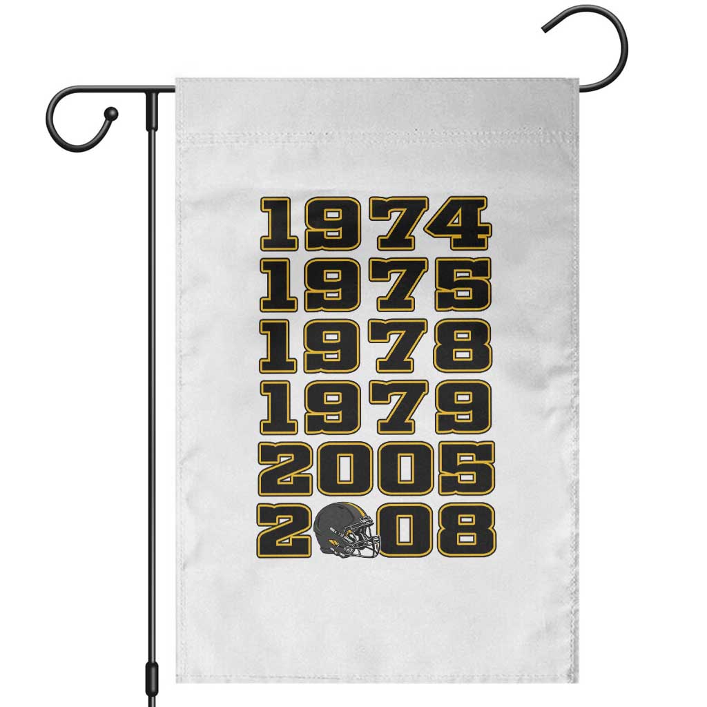 Six Historic Championship Seasons Garden Flag Vintage Football Fan Graphic TS12 White Print Your Wear