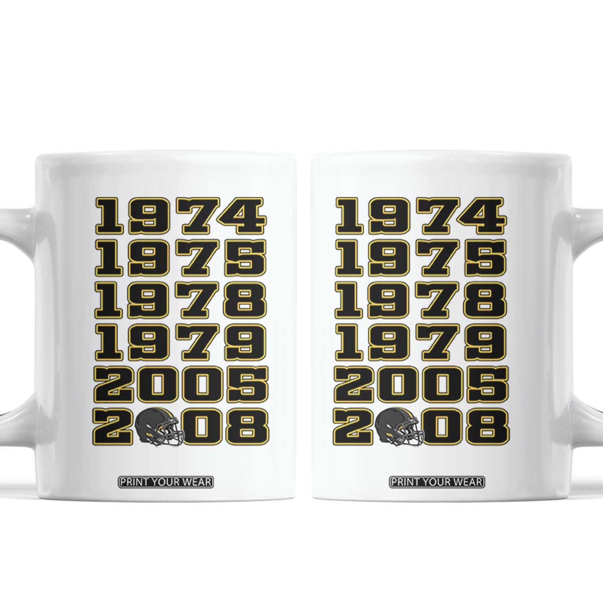 Six Historic Championship Seasons Coffee Mug Vintage Football Fan Graphic TS12 White Print Your Wear