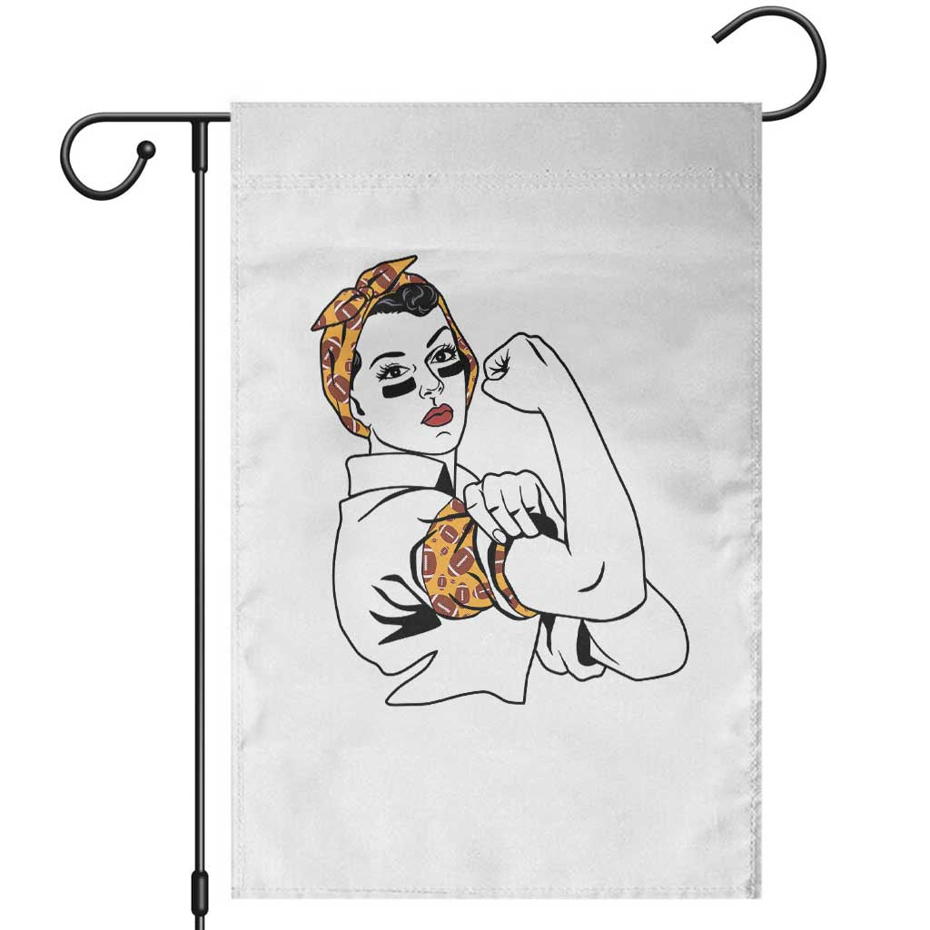 We Can Do It Game Day Garden Flag Rosie The Riveter Strong Woman Football Fan TS12 White Print Your Wear