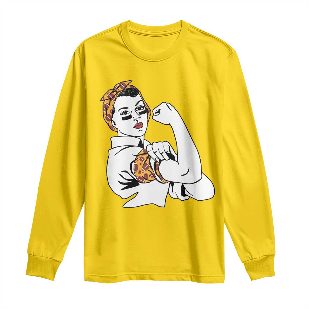 We Can Do It Game Day Long Sleeve Shirt Rosie The Riveter Strong Woman Football Fan TS12 Daisy Print Your Wear