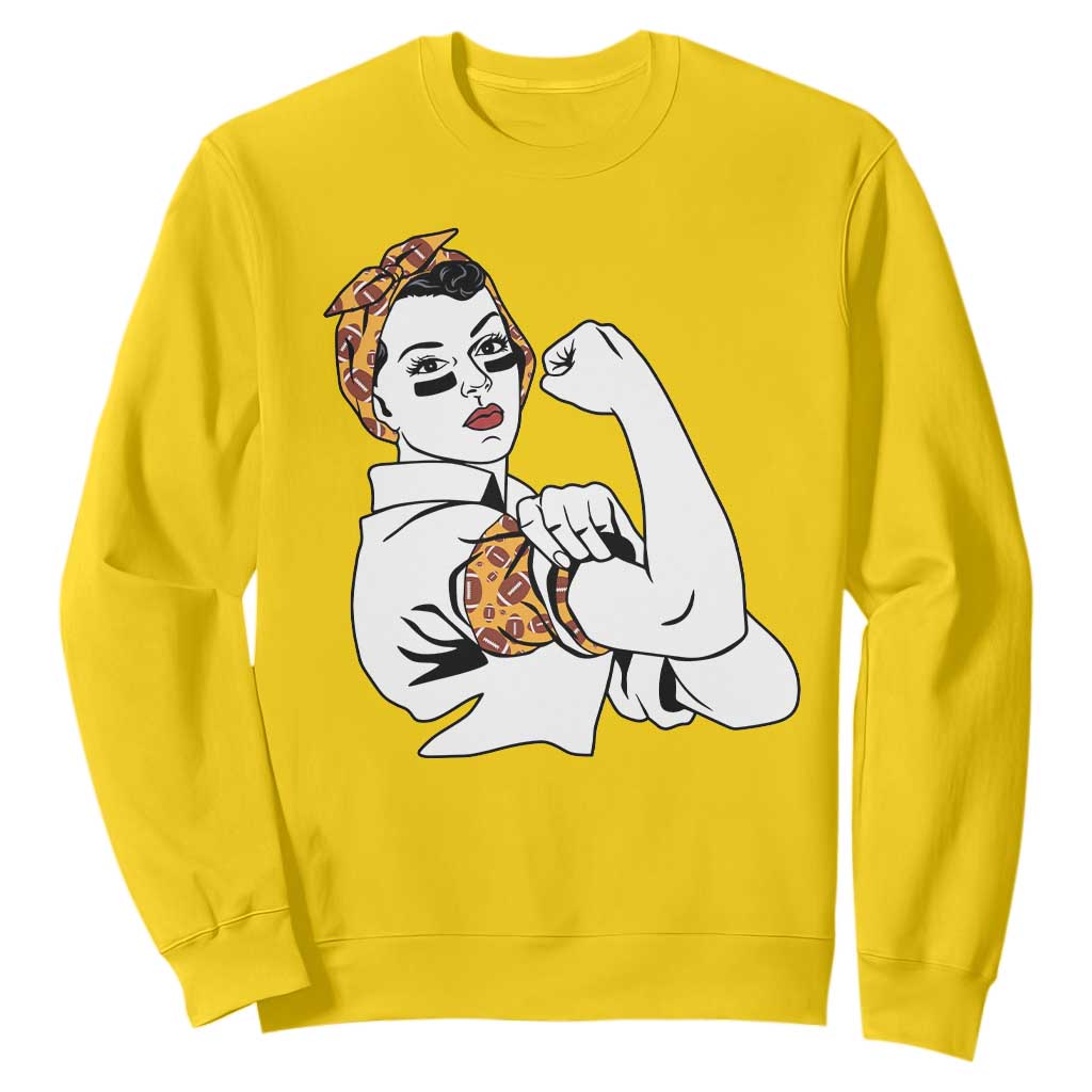 We Can Do It Game Day Sweatshirt Rosie The Riveter Strong Woman Football Fan TS12 Daisy Print Your Wear