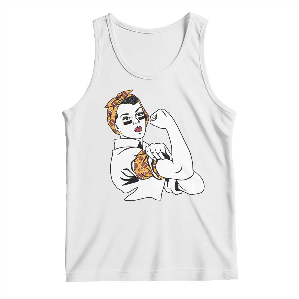 We Can Do It Game Day Tank Top Rosie The Riveter Strong Woman Football Fan TS12 White Print Your Wear