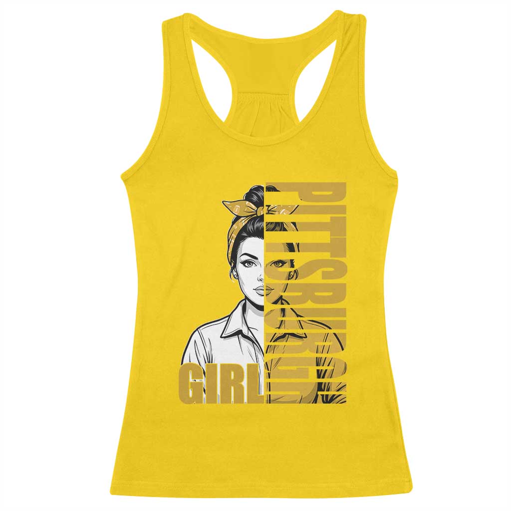 Strong Woman Football Game Day Racerback Tank Top Black And Gold City Pride TS12 Daisy Print Your Wear