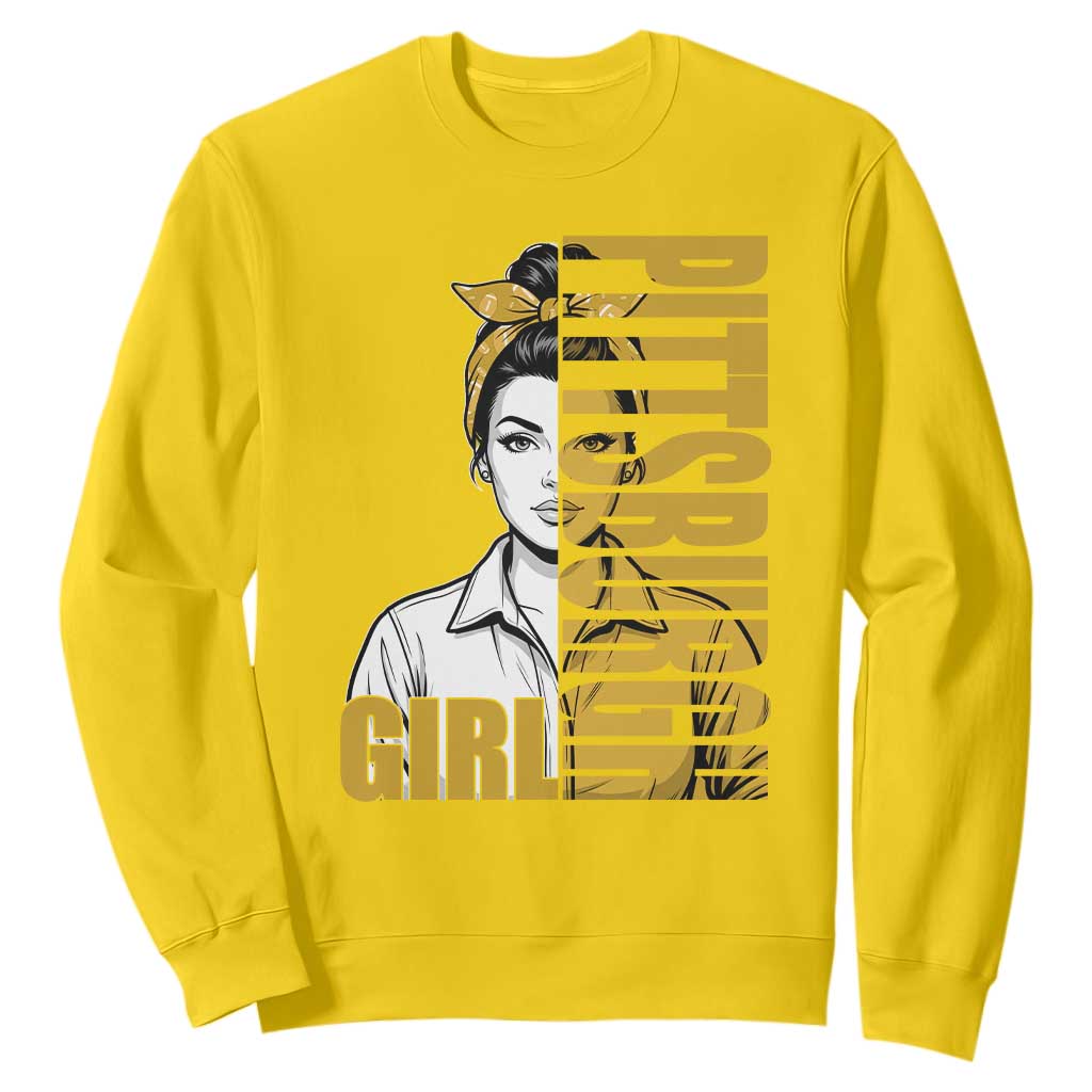 Strong Woman Football Game Day Sweatshirt Black And Gold City Pride TS12 Daisy Print Your Wear