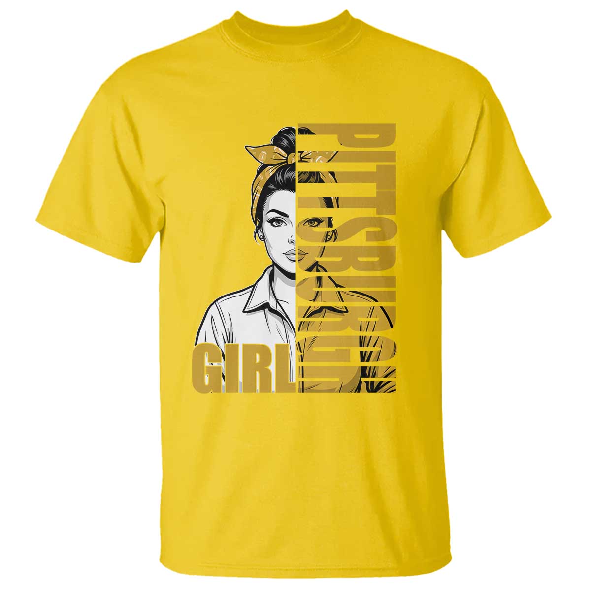 Strong Woman Football Game Day T Shirt Black And Gold City Pride TS12 Daisy Print Your Wear