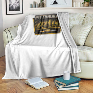 Pittsburgh Skyline Crest Graphic Throw Blanket Football Lover Gift TS12 Print Your Wear