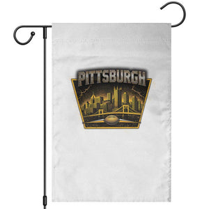 Pittsburgh Skyline Crest Graphic Garden Flag Football Lover Gift TS12 White Print Your Wear