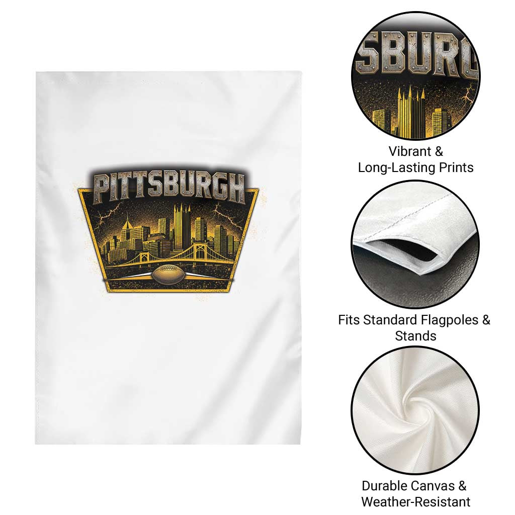 Pittsburgh Skyline Crest Graphic Garden Flag Football Lover Gift TS12 Print Your Wear