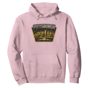 Pittsburgh Skyline Crest Graphic Hoodie Football Lover Gift TS12 Light Pink Print Your Wear