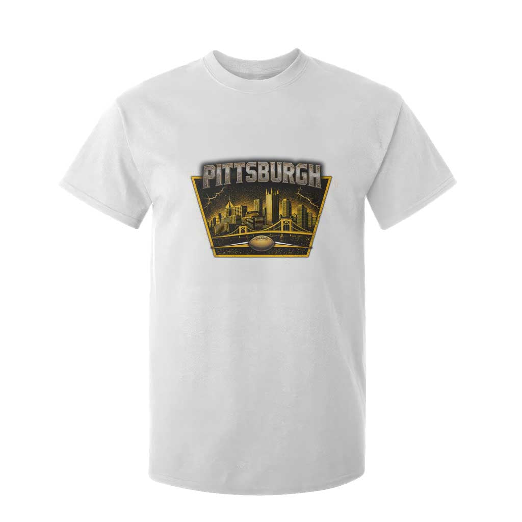 Pittsburgh Skyline Crest Graphic T Shirt For Kid Football Lover Gift TS12 White Print Your Wear
