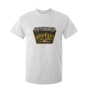 Pittsburgh Skyline Crest Graphic T Shirt For Kid Football Lover Gift TS12 White Print Your Wear