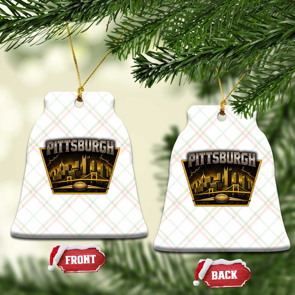 Pittsburgh Skyline Crest Graphic Ceramic Ornament Football Lover Gift TS12 Print Your Wear