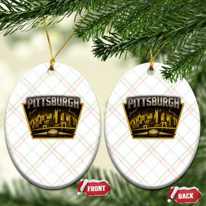 Pittsburgh Skyline Crest Graphic Ceramic Ornament Football Lover Gift TS12 Print Your Wear