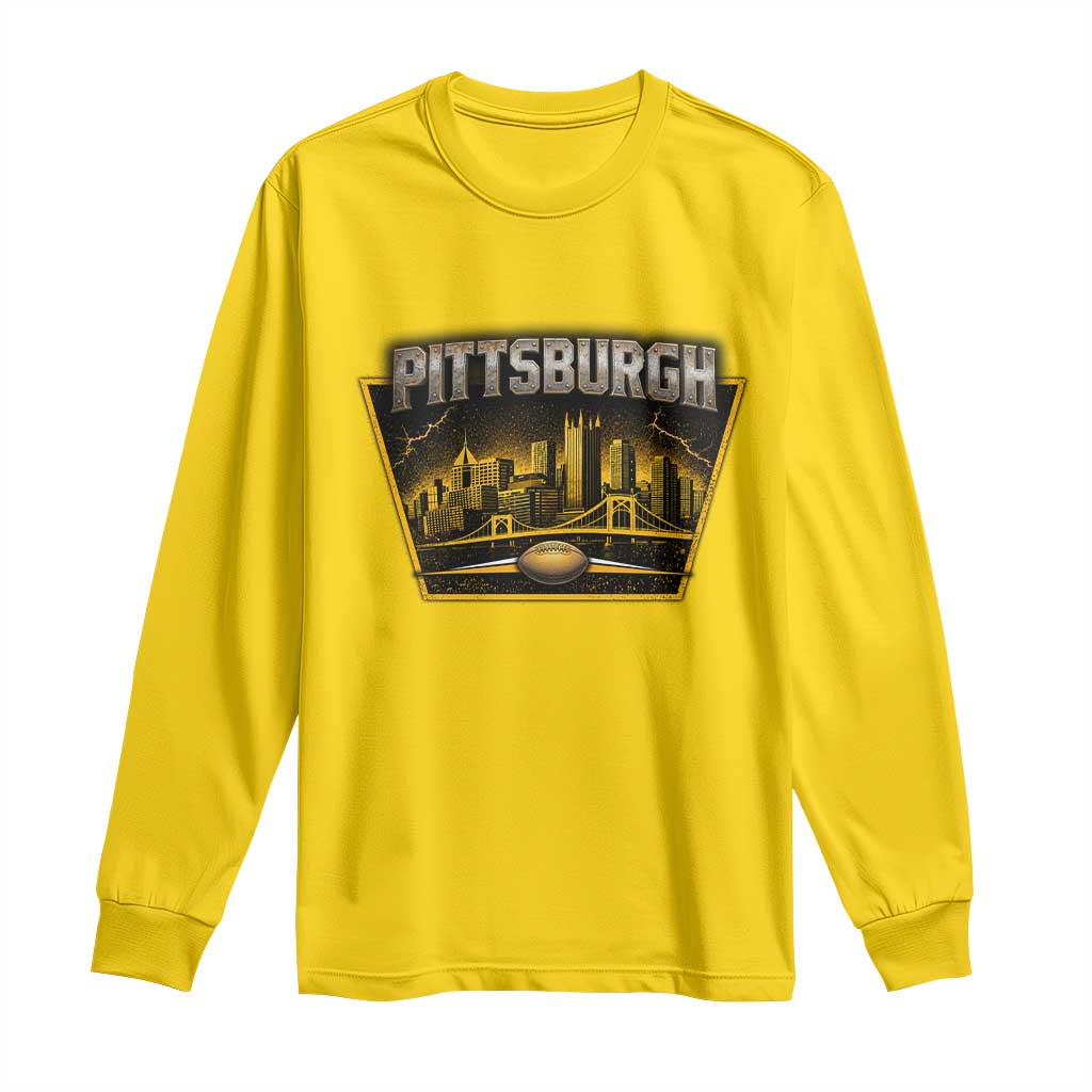 Pittsburgh Skyline Crest Graphic Long Sleeve Shirt Football Lover Gift TS12 Daisy Print Your Wear