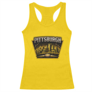 Pittsburgh Skyline Crest Graphic Racerback Tank Top Football Lover Gift TS12 Daisy Print Your Wear