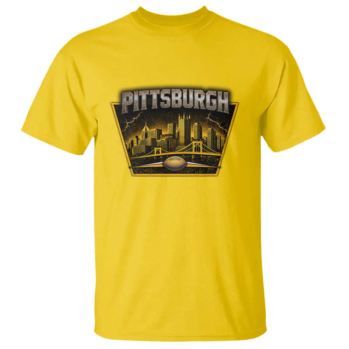 Pittsburgh Skyline Crest Graphic T Shirt Football Lover Gift TS12 Daisy Print Your Wear