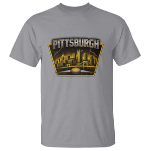 Pittsburgh Skyline Crest Graphic T Shirt Football Lover Gift TS12 Sport Gray Print Your Wear