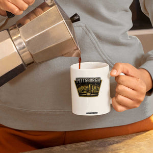 Pittsburgh Skyline Crest Graphic Coffee Mug Football Lover Gift TS12 Print Your Wear