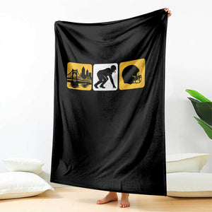 Pittsburgh Skyline Crest Graphic Throw Blanket Football Fan Pride TS12 Print Your Wear