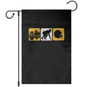 Pittsburgh Skyline Crest Graphic Garden Flag Football Fan Pride TS12 Black Print Your Wear